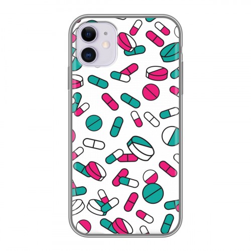Дизайнерский силиконовый чехол для Iphone 11 Разноцветные таблетки