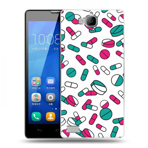 Дизайнерский пластиковый чехол для Huawei Honor 3c Разноцветные таблетки