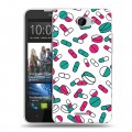 Дизайнерский пластиковый чехол для HTC Desire 516 Разноцветные таблетки