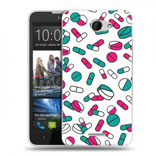 Дизайнерский пластиковый чехол для HTC Desire 516 Разноцветные таблетки