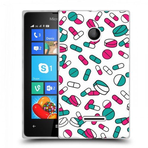 Дизайнерский пластиковый чехол для Microsoft Lumia 435 Разноцветные таблетки