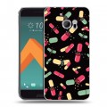 Дизайнерский пластиковый чехол для HTC 10 Разноцветные таблетки