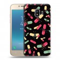 Дизайнерский пластиковый чехол для Samsung Galaxy J2 (2018) Разноцветные таблетки