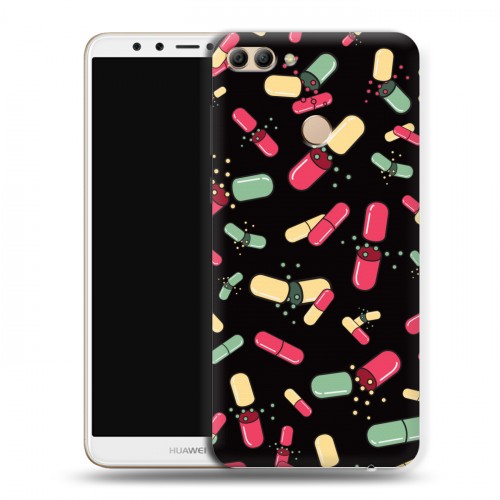 Дизайнерский пластиковый чехол для Huawei Y9 (2018) Разноцветные таблетки