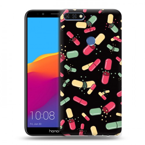 Дизайнерский пластиковый чехол для Huawei Honor 7C Pro Разноцветные таблетки
