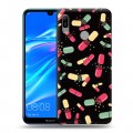 Дизайнерский пластиковый чехол для Huawei Y6 (2019) Разноцветные таблетки