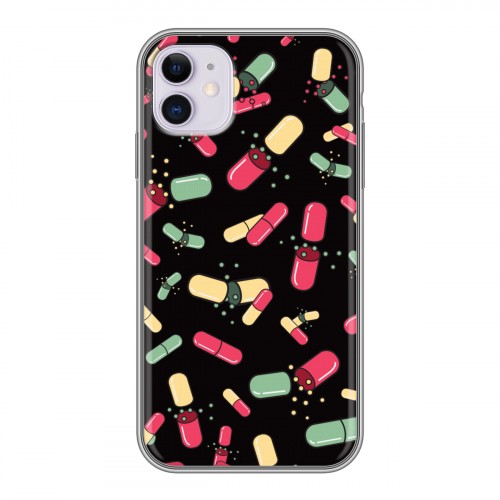 Дизайнерский пластиковый чехол для Iphone 11 Разноцветные таблетки