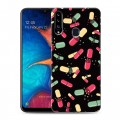 Дизайнерский пластиковый чехол для Samsung Galaxy A20s Разноцветные таблетки