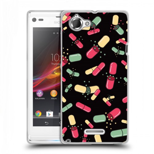 Дизайнерский пластиковый чехол для Sony Xperia L Разноцветные таблетки