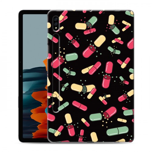Дизайнерский пластиковый чехол для Samsung Galaxy Tab S7 Разноцветные таблетки