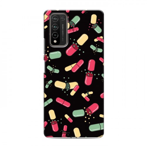 Дизайнерский пластиковый чехол для Huawei Honor 10X Lite Разноцветные таблетки