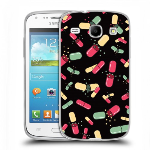 Дизайнерский пластиковый чехол для Samsung Galaxy Core Разноцветные таблетки