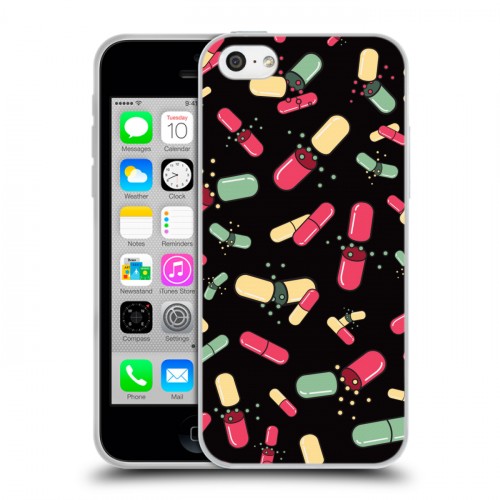 Дизайнерский пластиковый чехол для Iphone 5c Разноцветные таблетки