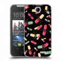 Дизайнерский силиконовый чехол для HTC Desire 310 Разноцветные таблетки
