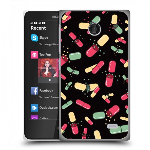 Дизайнерский пластиковый чехол для Nokia X Разноцветные таблетки