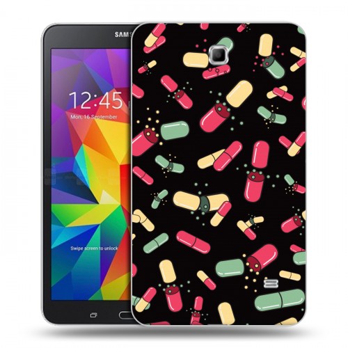 Дизайнерский силиконовый чехол для Samsung GALAXY Tab 4 7.0 Разноцветные таблетки