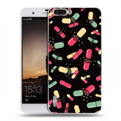 Дизайнерский пластиковый чехол для Huawei Honor 6 Plus Разноцветные таблетки