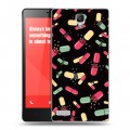 Дизайнерский пластиковый чехол для Xiaomi RedMi Note Разноцветные таблетки