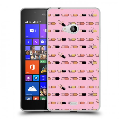 Дизайнерский пластиковый чехол для Microsoft Lumia 540 Разноцветные таблетки