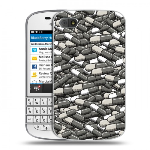 Дизайнерский пластиковый чехол для BlackBerry Q10 Разноцветные таблетки