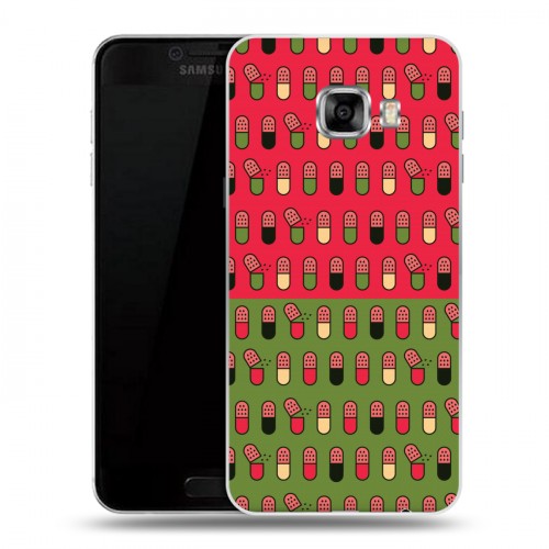 Дизайнерский пластиковый чехол для Samsung Galaxy C5 Разноцветные таблетки