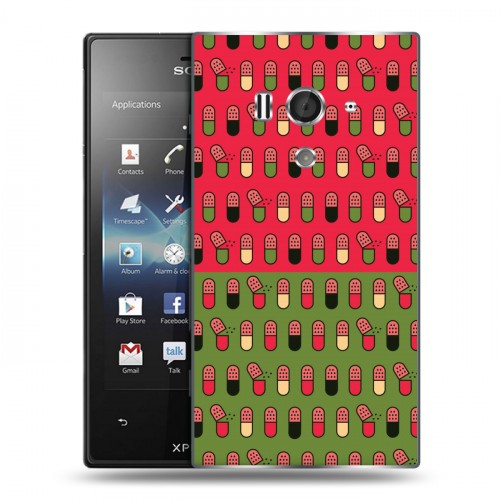 Дизайнерский пластиковый чехол для Sony Xperia acro S Разноцветные таблетки