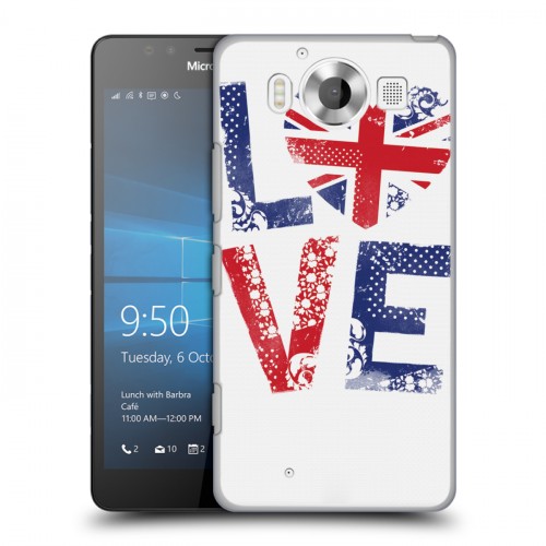 Дизайнерский пластиковый чехол для Microsoft Lumia 950 British love