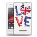 Дизайнерский пластиковый чехол для Sony Xperia E British love