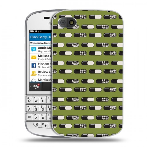 Дизайнерский пластиковый чехол для BlackBerry Q10 Разноцветные таблетки