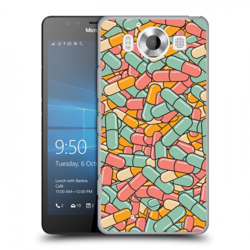 Дизайнерский пластиковый чехол для Microsoft Lumia 950 Разноцветные таблетки