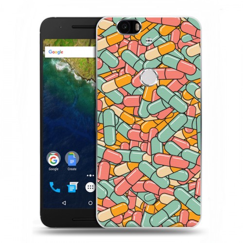 Дизайнерский силиконовый чехол для Google Huawei Nexus 6P Разноцветные таблетки