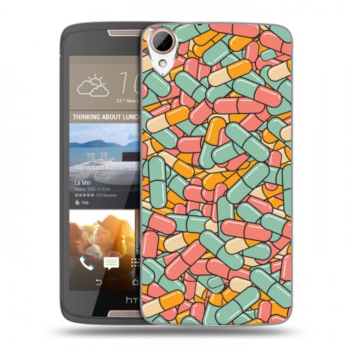 Дизайнерский пластиковый чехол для HTC Desire 828 Разноцветные таблетки