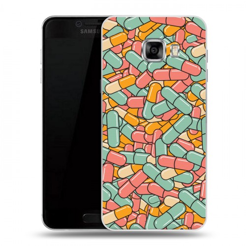 Дизайнерский пластиковый чехол для Samsung Galaxy C5 Разноцветные таблетки