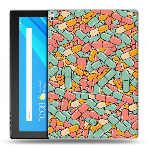 Дизайнерский силиконовый чехол для Lenovo Tab 4 10 Plus Разноцветные таблетки