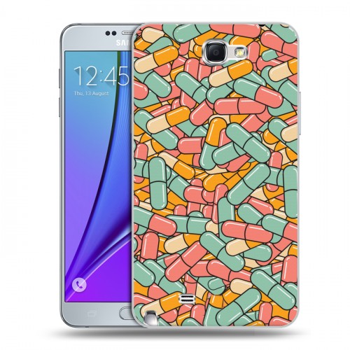 Дизайнерский пластиковый чехол для Samsung Galaxy Note 2 Разноцветные таблетки