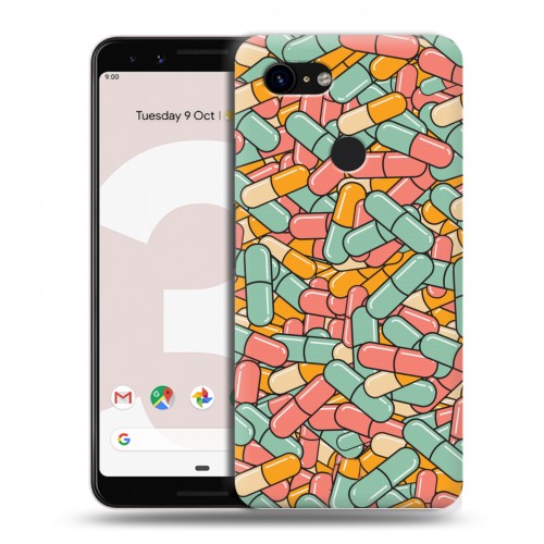 Дизайнерский пластиковый чехол для Google Pixel 3 Разноцветные таблетки