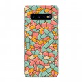 Дизайнерский силиконовый чехол для Samsung Galaxy S10 Разноцветные таблетки