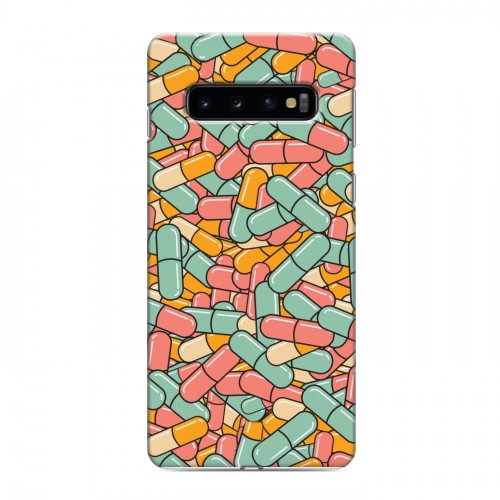 Дизайнерский силиконовый чехол для Samsung Galaxy S10 Разноцветные таблетки