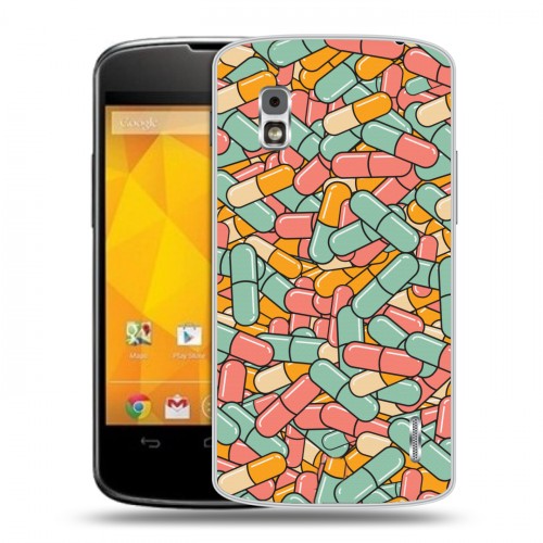 Дизайнерский пластиковый чехол для LG Google Nexus 4 Разноцветные таблетки