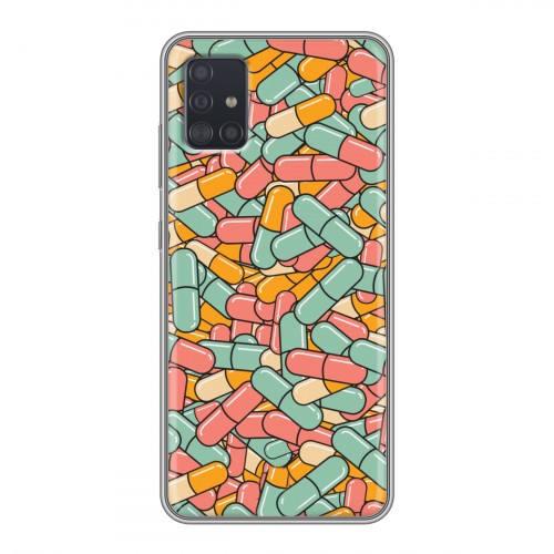 Дизайнерский силиконовый чехол для Samsung Galaxy A51 Разноцветные таблетки