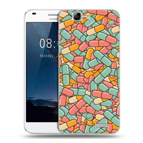Дизайнерский пластиковый чехол для Huawei Ascend G7 Разноцветные таблетки