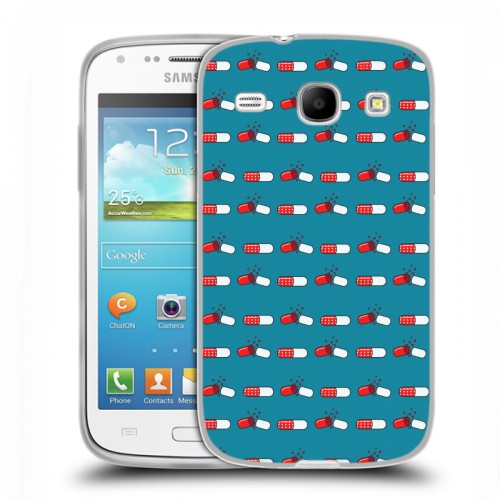 Дизайнерский силиконовый чехол для Samsung Galaxy Core Разноцветные таблетки