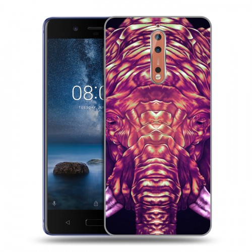 Дизайнерский пластиковый чехол для Nokia 8 Ультрафиолетовые животные