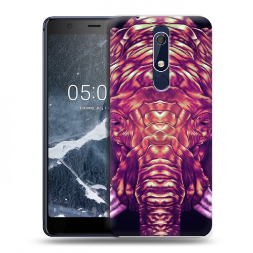 Дизайнерский пластиковый чехол для Nokia 5.1 Ультрафиолетовые животные