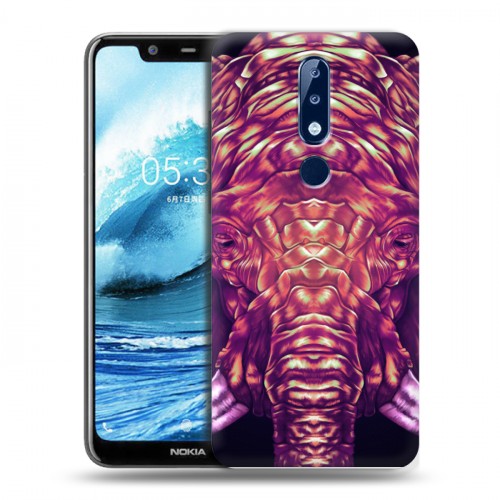 Дизайнерский силиконовый чехол для Nokia 5.1 Plus Ультрафиолетовые животные