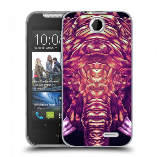 Дизайнерский силиконовый чехол для HTC Desire 310 Ультрафиолетовые животные