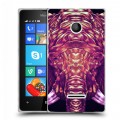 Дизайнерский пластиковый чехол для Microsoft Lumia 435 Ультрафиолетовые животные