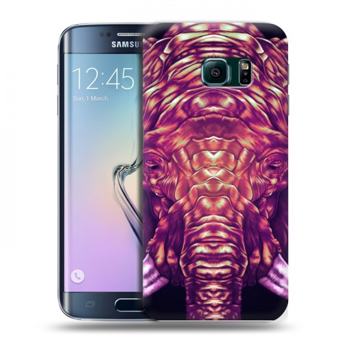 Дизайнерский силиконовый чехол для Samsung Galaxy S6 Edge Ультрафиолетовые животные