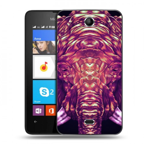 Дизайнерский силиконовый чехол для Microsoft Lumia 430 Dual SIM Ультрафиолетовые животные