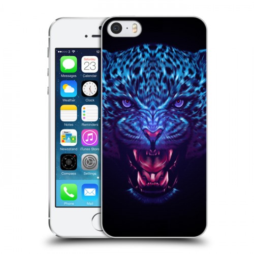 Дизайнерский пластиковый чехол для Iphone 5s Ультрафиолетовые животные